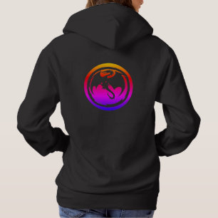 Zwarte Draak neon dames sweatshirt met capuchon