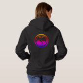 Zwarte Draak neon dames sweatshirt met capuchon (Achterkant volledig)