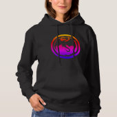 Zwarte Draak neon dames sweatshirt met capuchon (Voorkant)