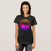 Zwarte Draak neon vrouwen zwart T-shirt (Voorkant volledig)