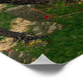 Zwarte Draak ontmoet Eenhorn Fantasie Poster (Hoek)