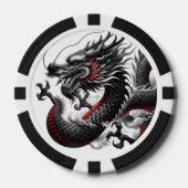 Zwarte draak poker chips (Voorkant)