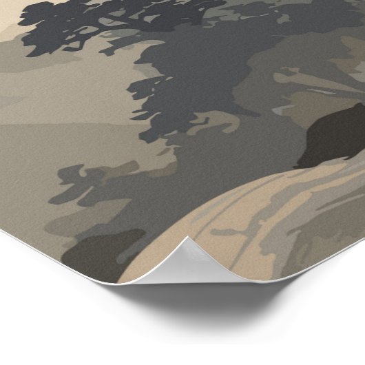 Zwarte draak poster (Hoek)