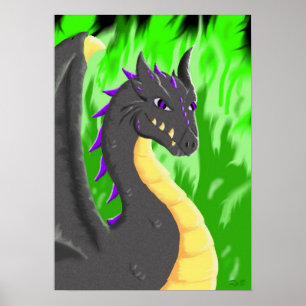 Zwarte draak poster