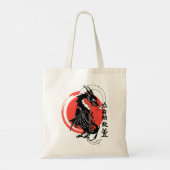 Zwarte draak, rode maan tote bag (Achterkant)