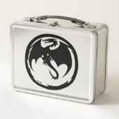 Zwarte draak roestvrije lunchbox (Voorkant)