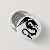 Zwarte draak ronde button 3,2 cm (Voorkant /achterkant)