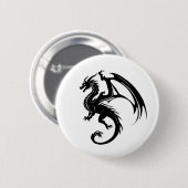 Zwarte draak ronde button 5,7 cm (Voorkant /achterkant)