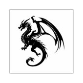 Zwarte draak rubberstempel