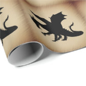Zwarte Draak Rustieke Achtergrond Cadeaupapier (Rol Hoek)