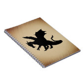 Zwarte Draak Rustieke Achtergrond Notitieboek (Rechterzijde)