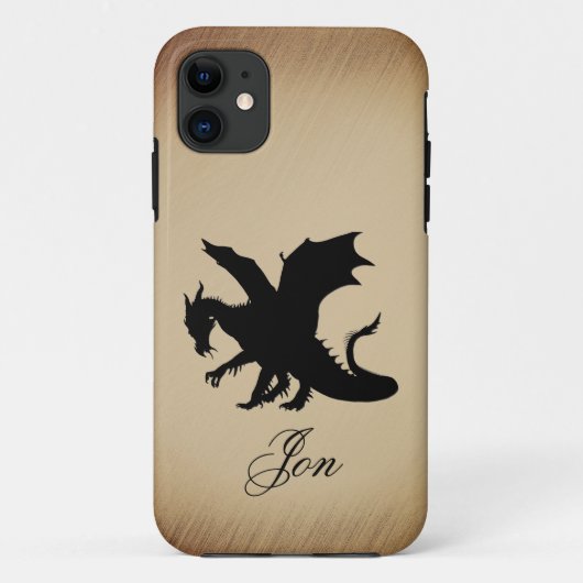 Zwarte Draak Rustieke Achtergrond Persoonlijk Case-Mate iPhone Case (Achterkant)