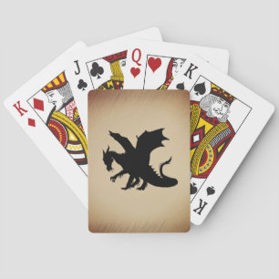 Zwarte Draak Rustieke Achtergrond Pokerkaarten