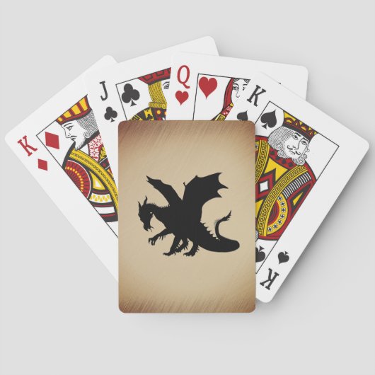 Zwarte Draak Rustieke Achtergrond Pokerkaarten (Achterkant)