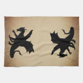 Zwarte Draak Rustieke Achtergrond Theedoek (Horizontaal)