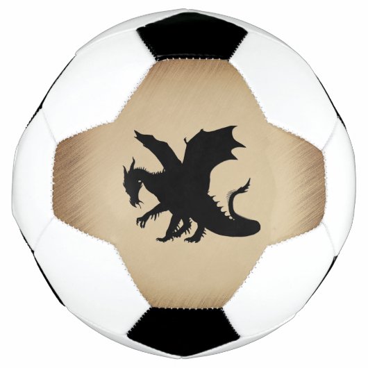 Zwarte Draak Rustieke Achtergrond Voetbal (Voorkant)
