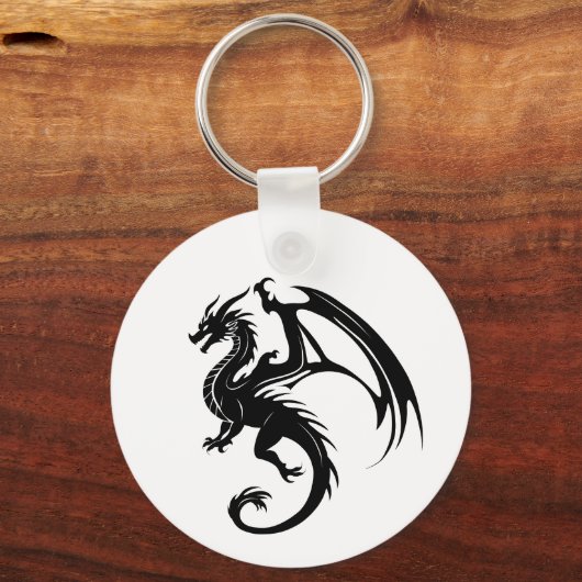 Zwarte draak sleutelhanger (Achterkant)