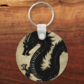 Zwarte draak sleutelhanger (Voorkant)