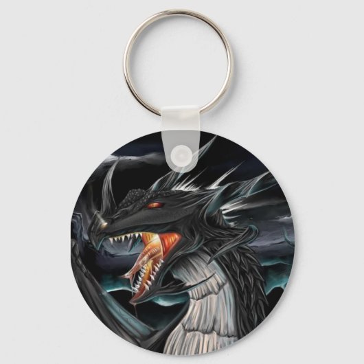 Zwarte Draak Sleutelhanger (Voorkant)