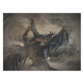 Zwarte draak tafelkleed (Voorkant (Horizontaal))