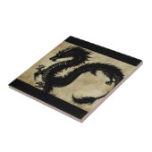 Zwarte draak tegeltje (Zijkant)