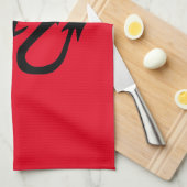 Zwarte draak theedoek (Quarter Fold)