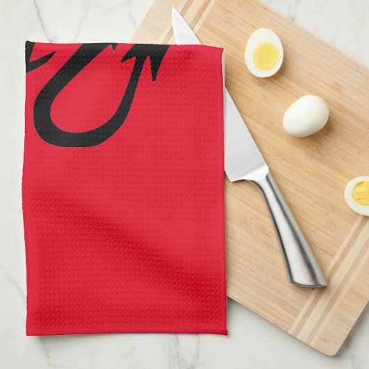 Zwarte draak theedoek (Quarter Fold)