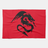 Zwarte draak theedoek (Horizontaal)