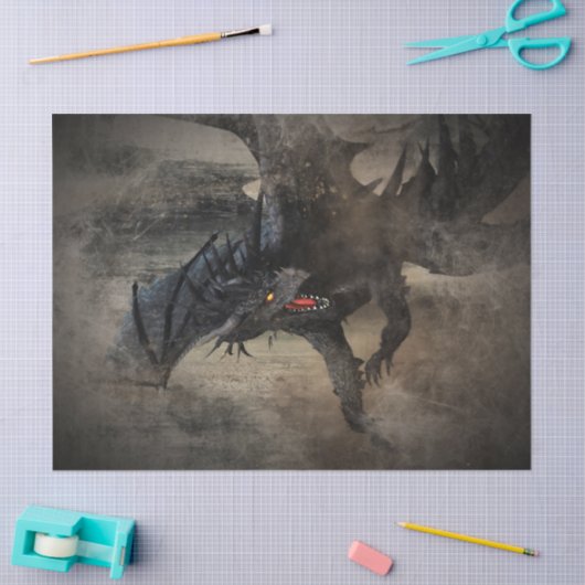 Zwarte draak tissuepapier (Craft)