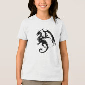 Zwarte draak Tri-Blend shirt (Voorkant)