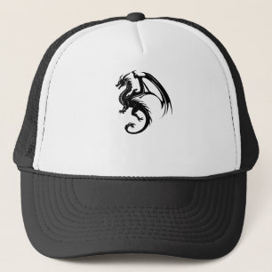 Zwarte draak trucker pet