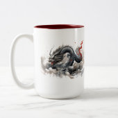 Zwarte draak tweekleurige koffiemok (Links)