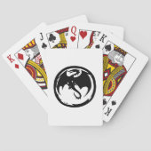 Zwarte Draak witte poker speelkaarten (Achterkant)