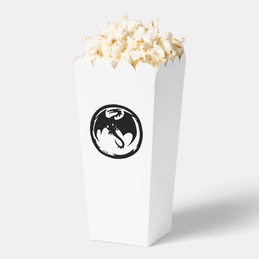 Zwarte Draak witte popcorndozen Bedankdoosjes (Popped)
