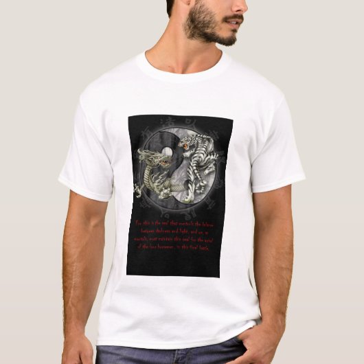 Zwarte draak/witte tijger t-shirt (Voorkant)