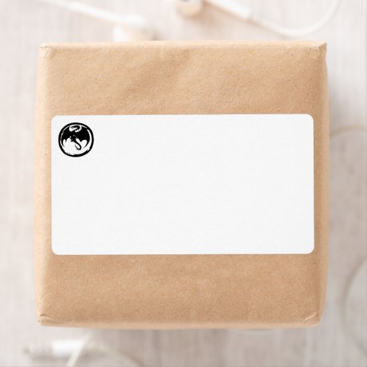 Zwarte Draak witte verzendlabels Etiket (Insitu)