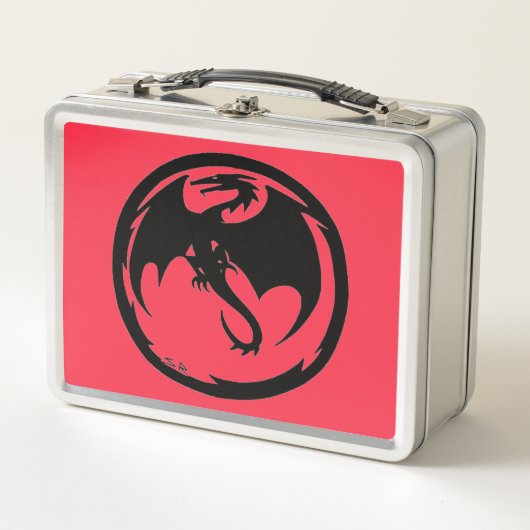 Zwarte Dragon Coral lunchbox (Voorkant)