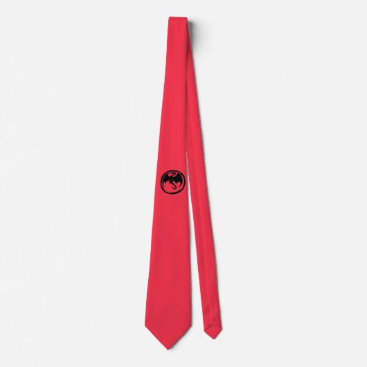 Zwarte dragon Coral necktie Stropdas (Voorkant)