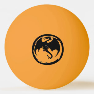Zwarte Dragon gele gloed 1 ster pingpongbal