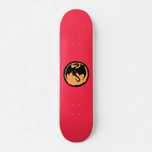 Zwarte dragon Gold Coral skateboard (Voorkant)
