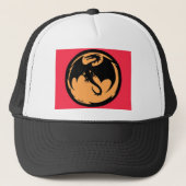 Zwarte Dragon Gold Coral vrachtwagen Trucker Pet (Voorkant)
