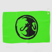 Zwarte Dragon Green golfhanddoek (Horizontaal)