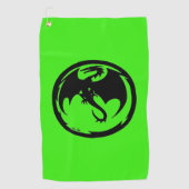 Zwarte Dragon Green golfhanddoek (Voorkant)