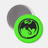 Zwarte Dragon Green magnet (Voorkant / Achterkant)