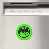 Zwarte Dragon Green magnet (Insitu (Vaatwasser))
