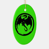 Zwarte Dragon Groene keramische versiering Keramisch Ornament (Rechts)