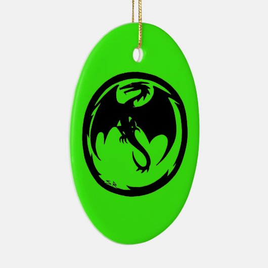 Zwarte Dragon Groene keramische versiering Keramisch Ornament (Rechts)