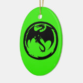 Zwarte Dragon Groene keramische versiering Keramisch Ornament (Links)