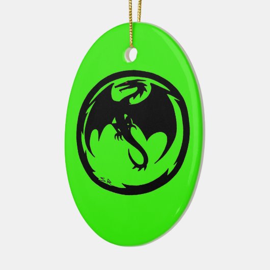 Zwarte Dragon Groene keramische versiering Keramisch Ornament (Links)