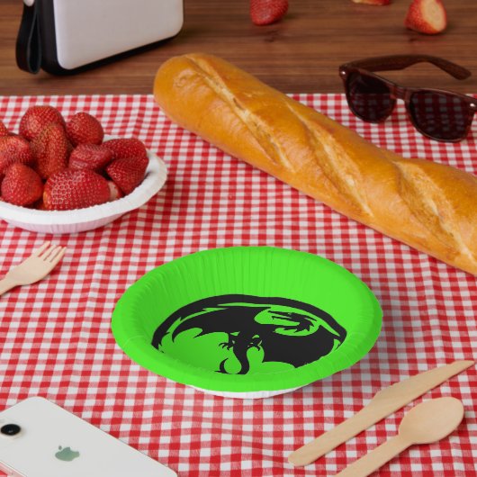 Zwarte Dragon groene papieren kommen (Picknick)